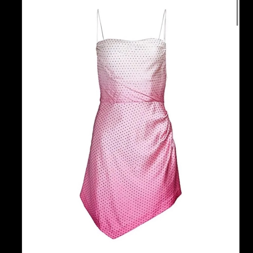 Retrofête Auris Satin Tie-Dye Asymmetric Dress